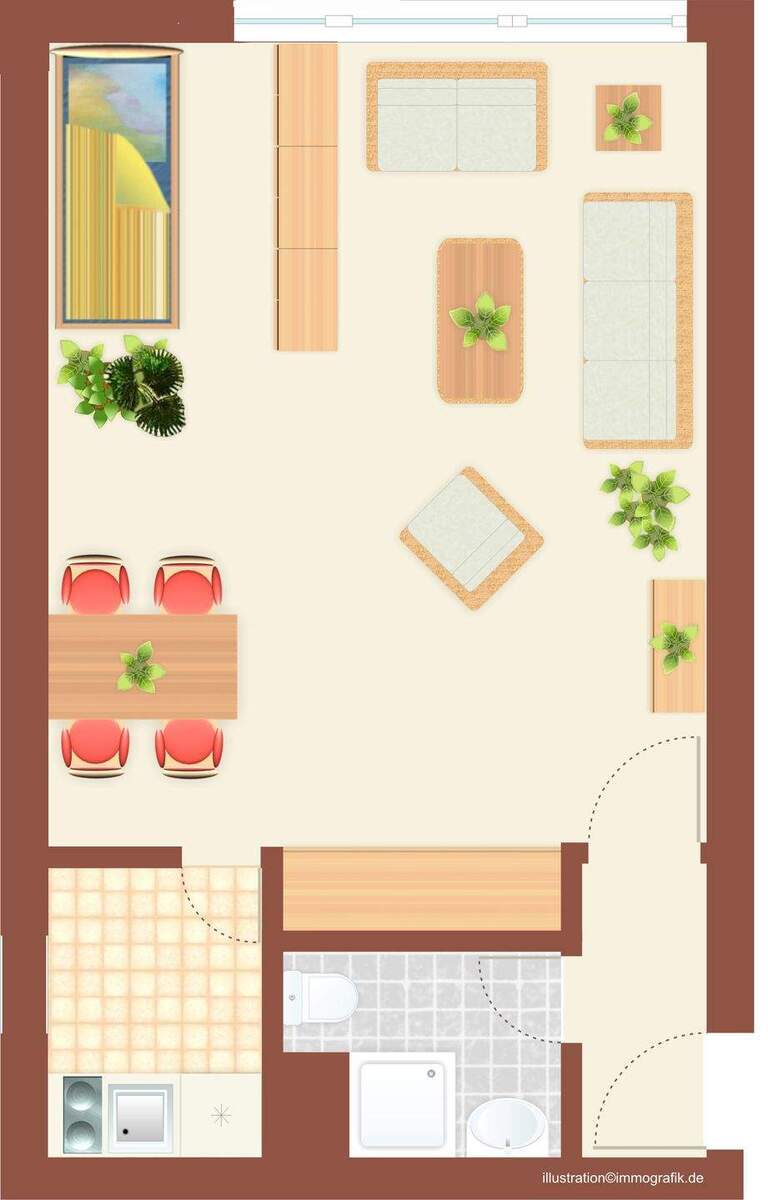 1-Zimmer-Mietwohnung im Stadtteil Paradies 1 zimmer