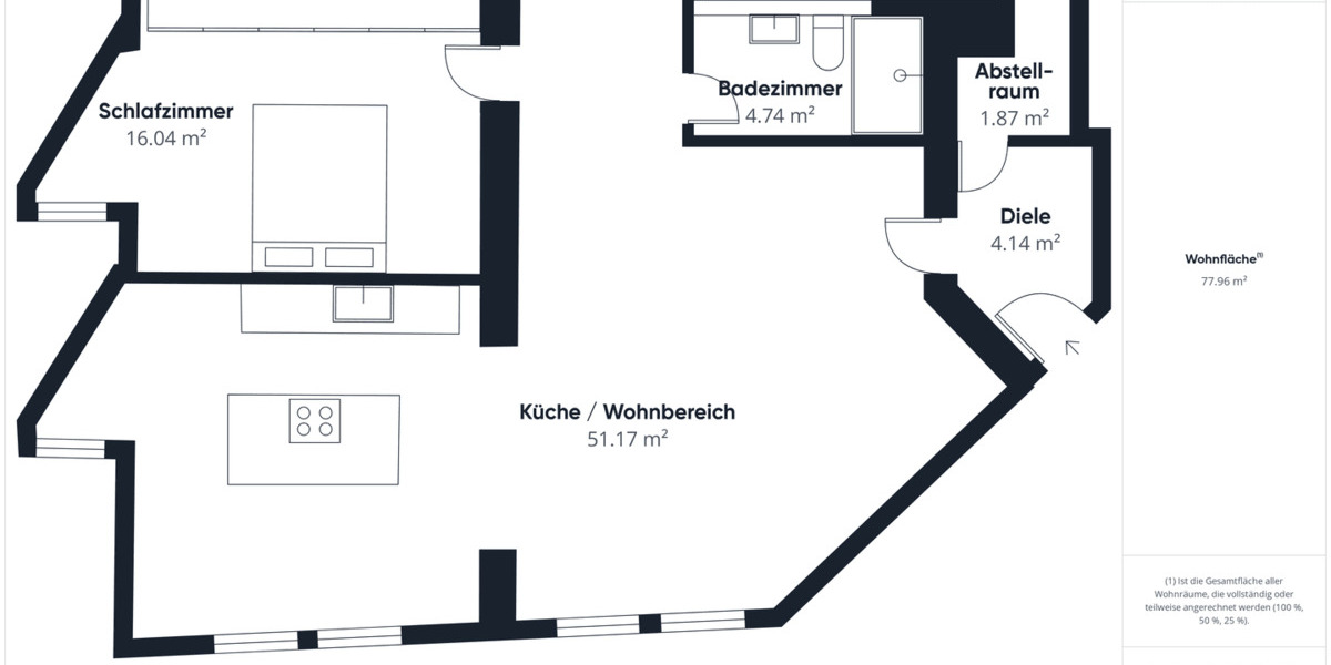Etagenwohnung Trier Innenstadt - 2 Zimmer, 78 m&sup2;, 960&euro; | Angebot:26695123