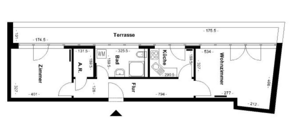 Wohnung 2 Zimmer - Endetage - Fahrstuhl - KTV Zentral