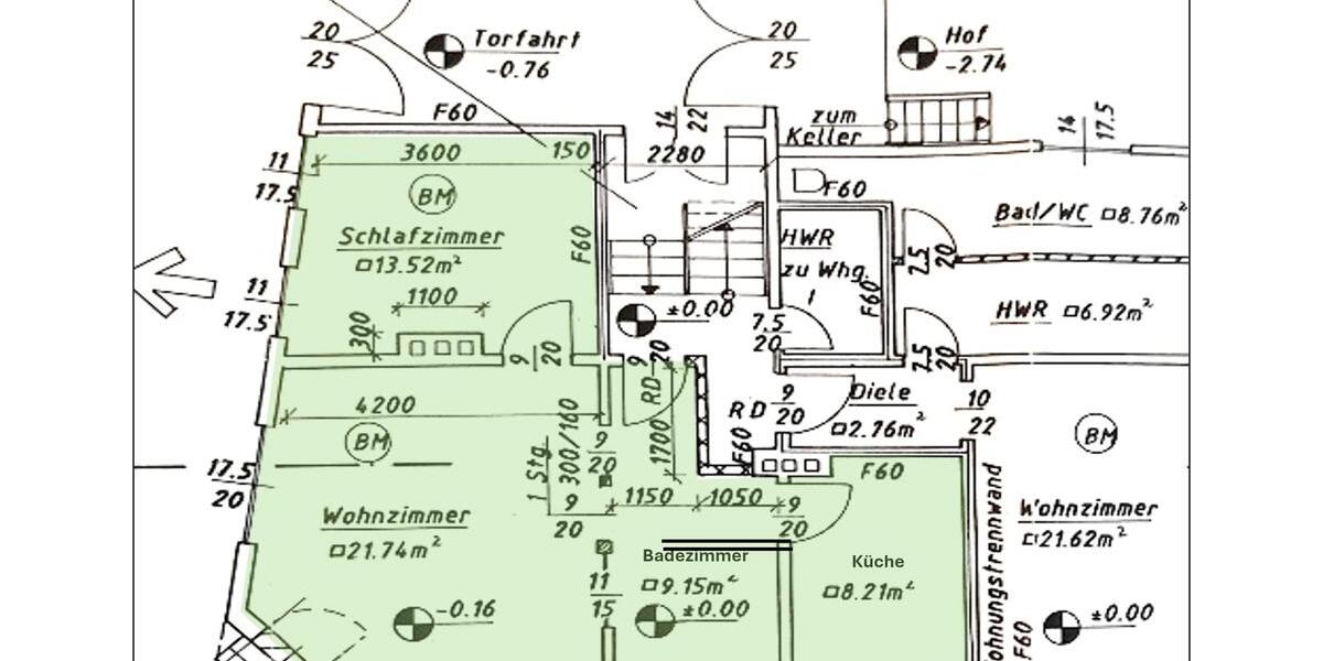 Hochparterre Mühlhausen (Thüringen) - 2 Zimmer, 53 m&sup2;, 374&euro; | Angebot:26287843
