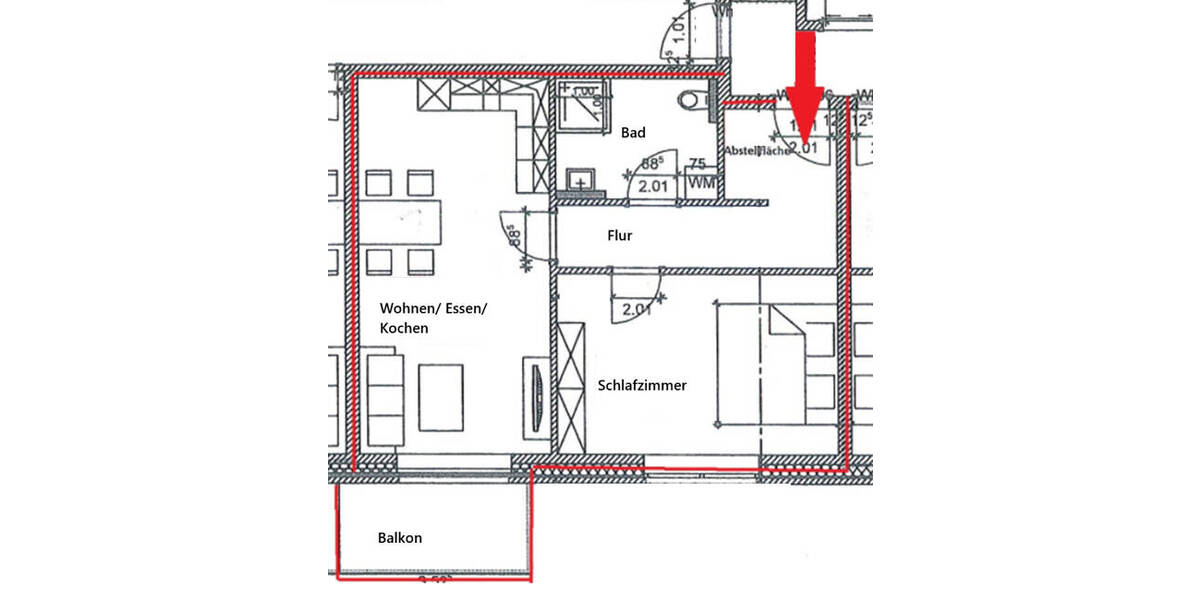 Etagenwohnung Brandenburg an der Havel Neustadt - 2 Zimmer, 60 m&sup2;, 650&euro; | Angebot:25741949