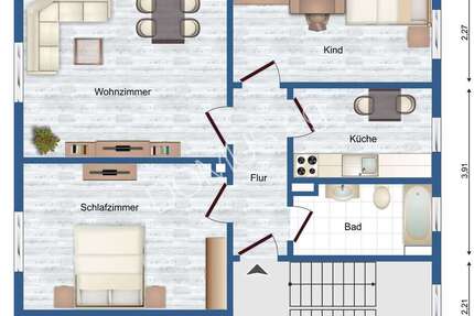Helle, freundliche 3 Zimmer Wohnung mit EBK in der Waldsiedlung 3 zimmer