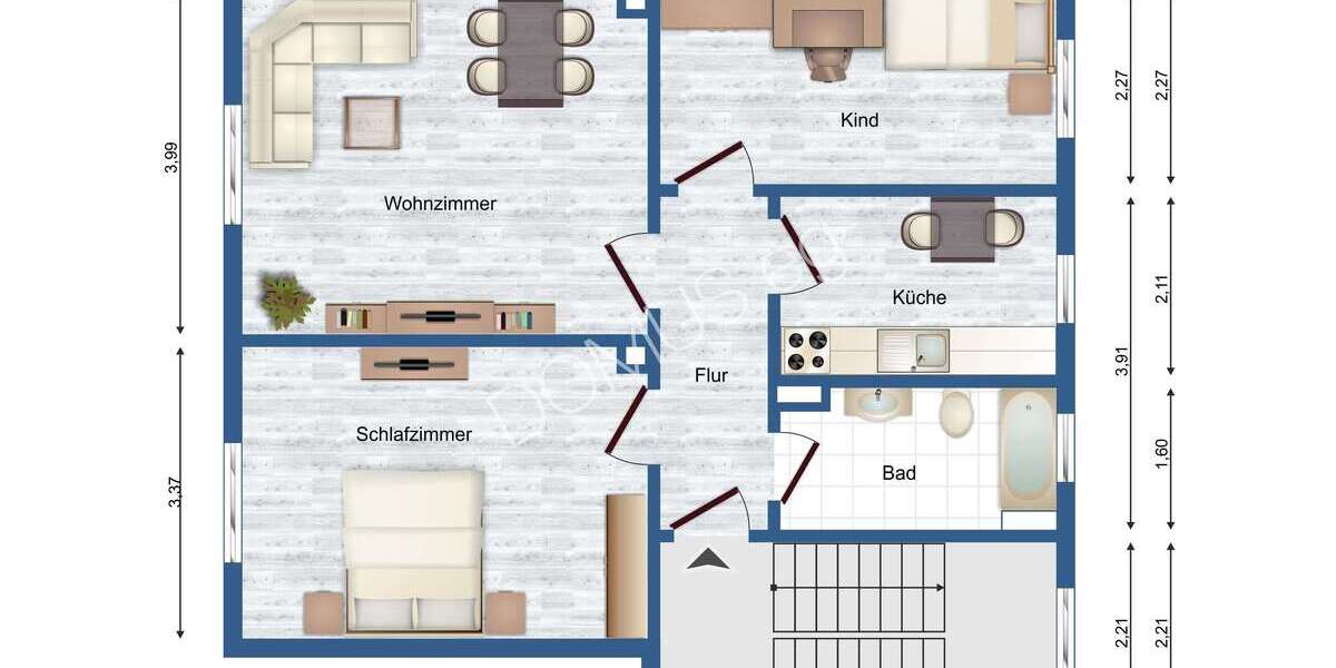 Helle, freundliche 3 Zimmer Wohnung mit EBK in der Waldsiedlung 3 zimmer