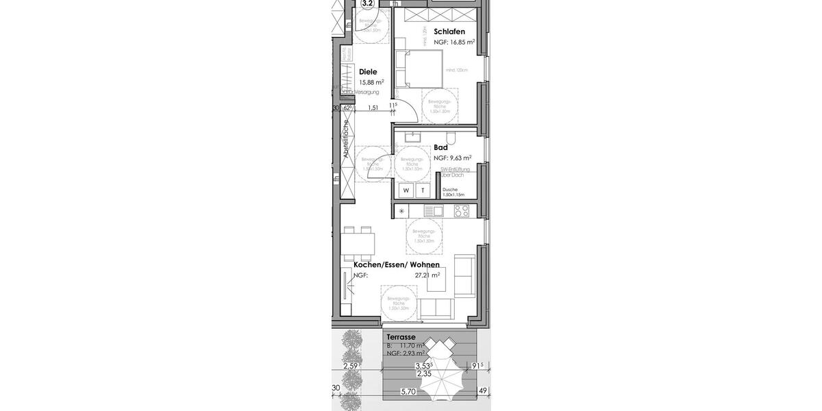 Erdgeschoßwohnung Borken - 2 Zimmer, 73 m&sup2;, 1.015&euro; | Angebot:23846996