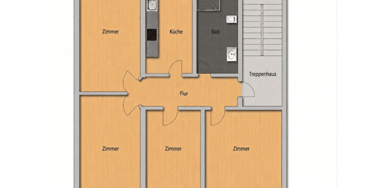 Etagenwohnung Hanau Lamboy - 4 Zimmer, 77 m&sup2;, 920&euro; | Angebot:26740291