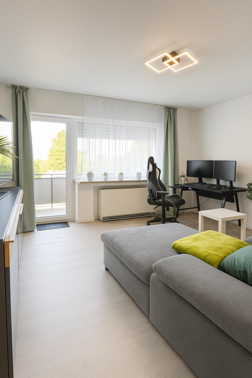 Moderne 2-Zimmer-Wohnung mit Balkon & Klimaanlage in MG-Hardt zimmer