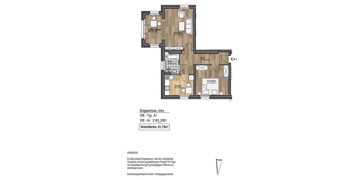 Erdgeschoßwohnung Frankfurt (Oder) - 2 Zimmer, 63 m&sup2;, 352&euro; | Angebot:23704732
