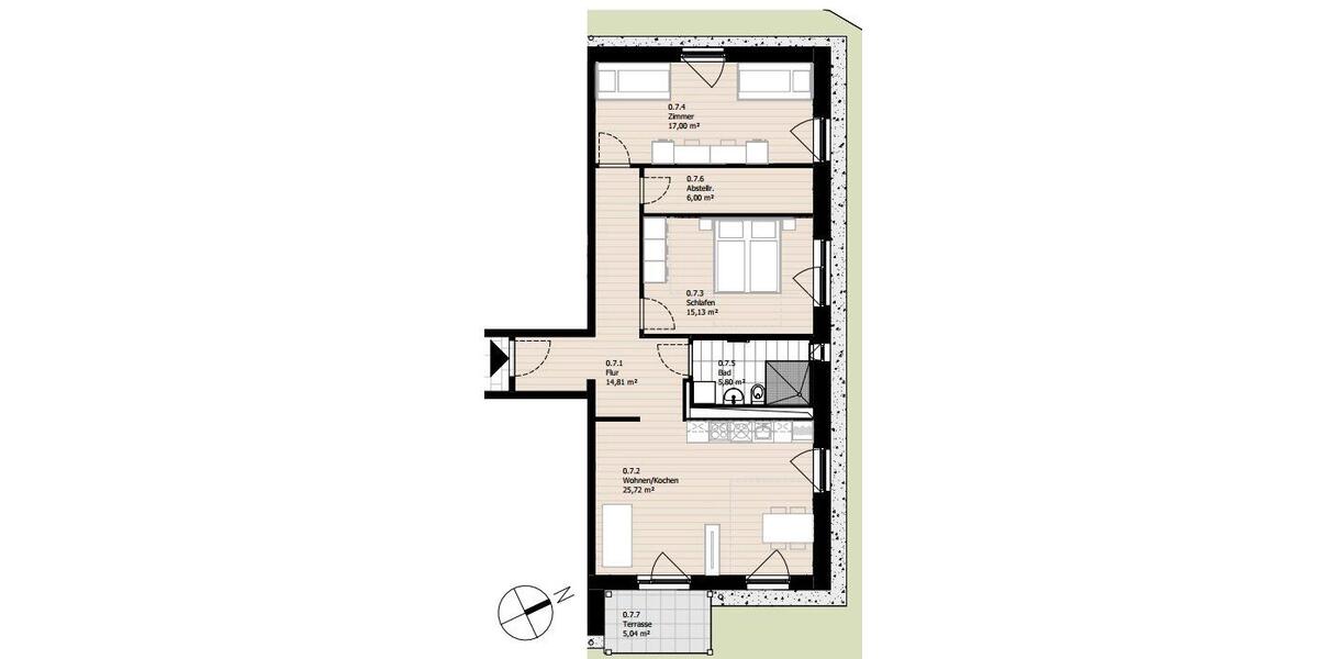 Erdgeschoßwohnung Cuxhaven - 2 Zimmer, 86 m&sup2;, 669&euro; | Angebot:26181042