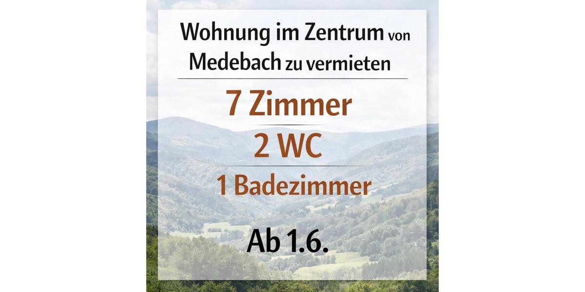 Etagenwohnung Medebach - 7 Zimmer, 156 m&sup2;, 800&euro; | Angebot:25922834