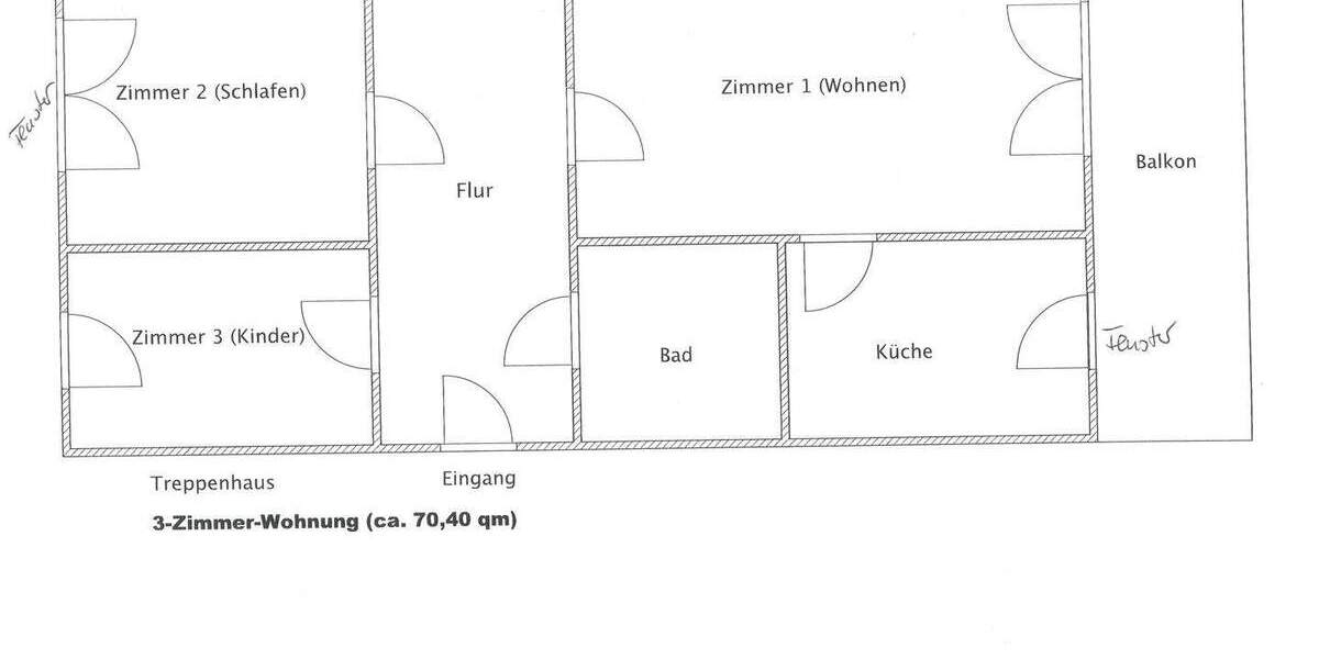 Etagenwohnung Ebersbach-Neugersdorf Ebersbach - 3 Zimmer, 70 m&sup2;, 380&euro; | Angebot:25689488