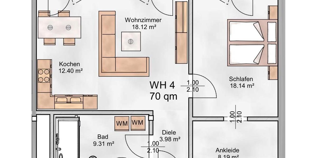 Erdgeschoßwohnung Frankenberg (Eder) - 2.5 Zimmer, 70 m&sup2;, 800&euro; | Angebot:26349857