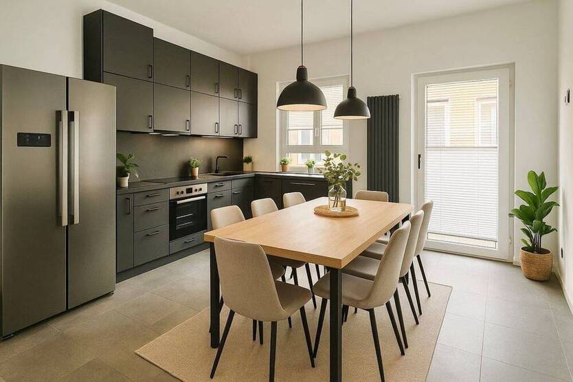 Loftstyle ! Nähe Plärrer, WG-taugliche 4-Zi-Whg., 117m², moderne Einbauküche, im Erdgeschoß
