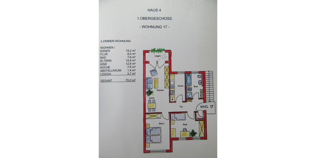Etagenwohnung Steinach - 3 Zimmer, 75 m&sup2;, 420&euro; | Angebot:25305750