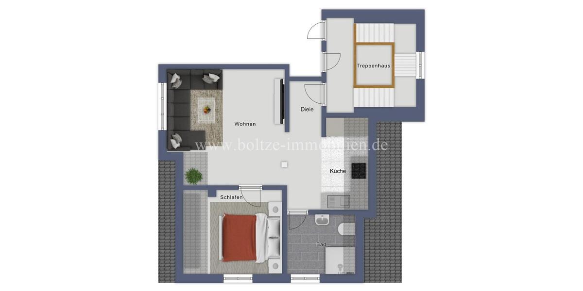 Dachgeschoßwohnung Naumburg (Saale) - 2 Zimmer, 44 m&sup2;, 310&euro; | Angebot:25806754