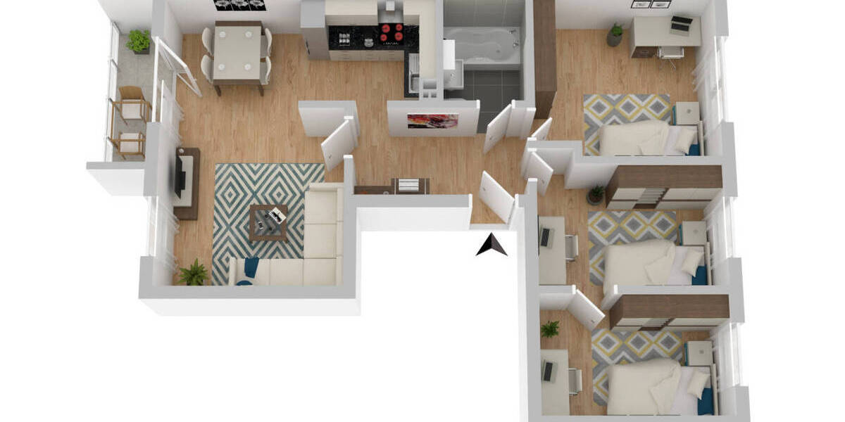 Etagenwohnung Suhl Neundorf - 4 Zimmer, 64 m&sup2;, 400&euro; | Angebot:26393587