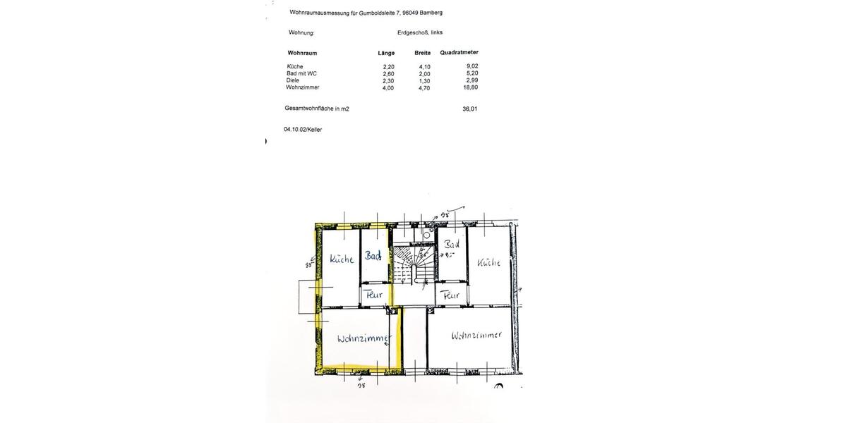 Erdgeschoßwohnung Bamberg Am Bruderwald - 1 Zimmer, 36 m&sup2;, 523&euro; | Angebot:26023600
