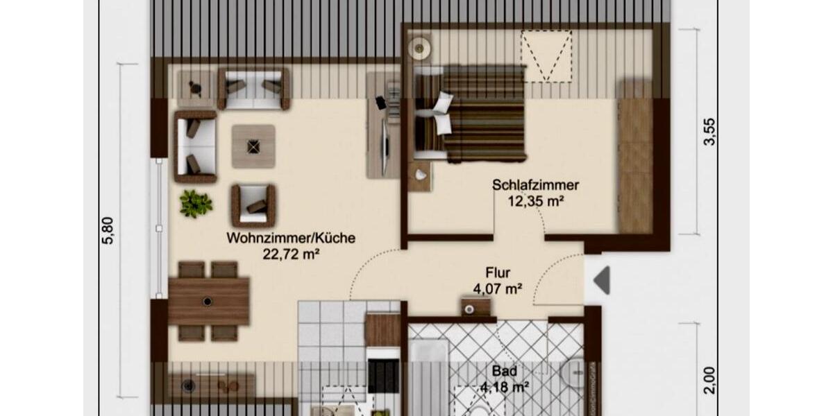 Dachgeschoßwohnung Kellinghusen - 1 Zimmer, 43 m&sup2;, 590&euro; | Angebot:26691826