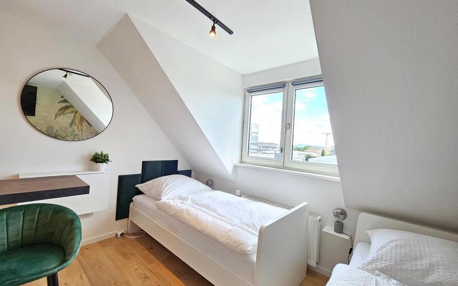 Moderne 1-Zimmerwohnung mit TV, Wlan, Einzelbetten, Küche, DuscheWc und Waschmaschine