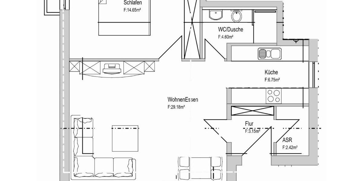 Erdgeschoßwohnung Ilsfeld - 2 Zimmer, 60 m&sup2;, 840&euro; | Angebot:26613954