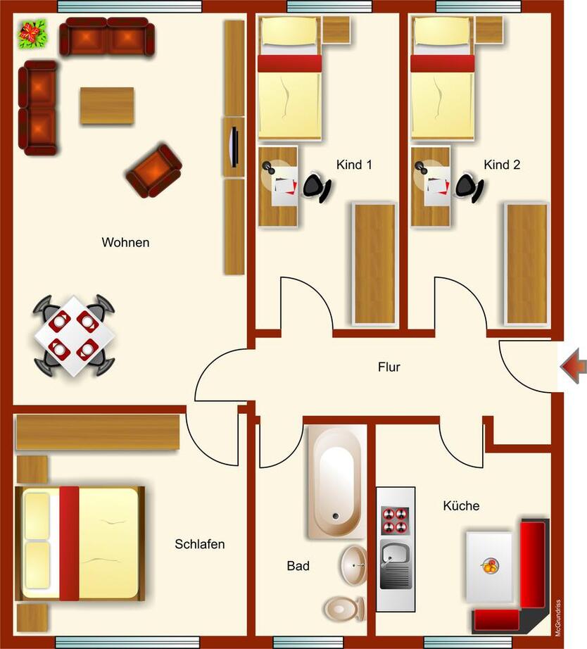 Marnitz - schöne 4-Zimmerwohnung in ruhiger Lage und eigenem Stellplatz