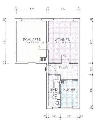 Etagenwohnung Döbeln Sörmitz - 2 Zimmer, 47 m&sup2;, 250&euro; | Angebot:24622663