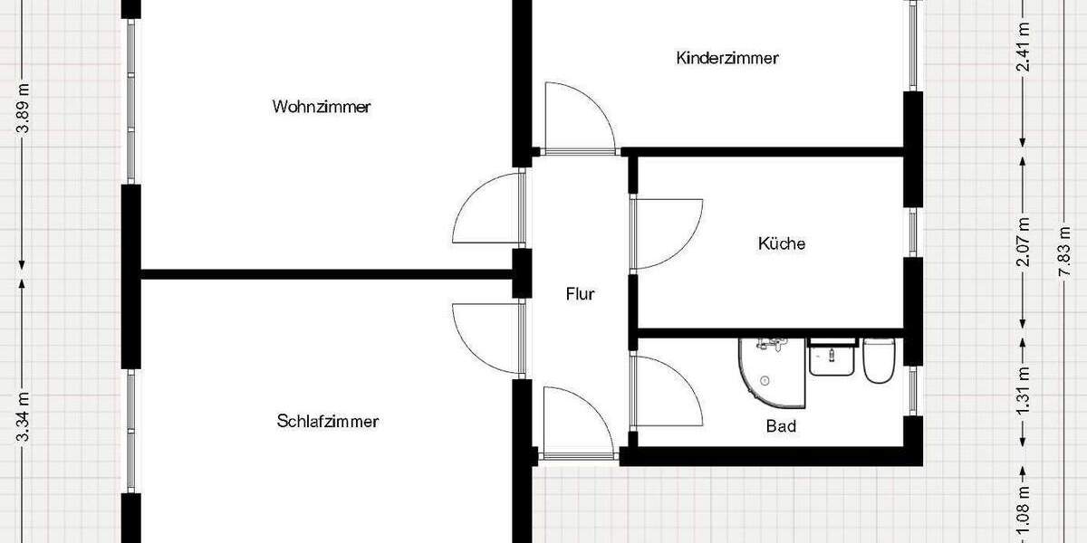 Etagenwohnung Kriebstein Kriebethal - 3 Zimmer, 58 m&sup2;, 299&euro; | Angebot:25800122
