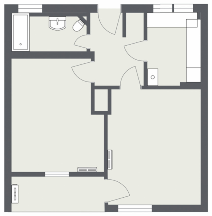 2-Zimmer-Wohnung mit Balkon & Klimaanlage in Ahlhorn zimmer