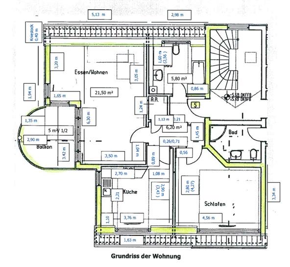Dachgeschoßwohnung Wiesbaden Mainz-Kastel - 2 Zimmer, 65 m&sup2;, 1.150&euro; | Angebot:26381966