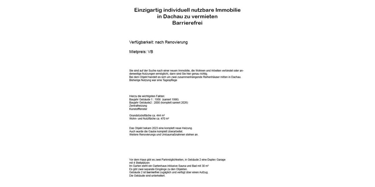 Reihenhaus Dachau - 11 Zimmer, 350 m&sup2;, 8.000&euro; | Angebot:25161970