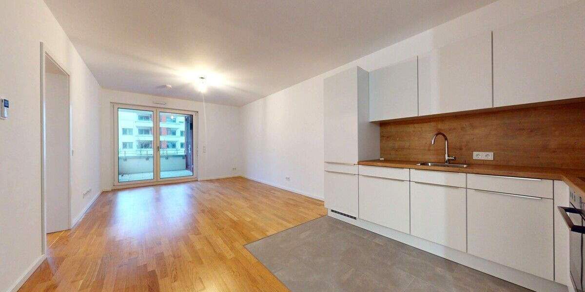 Erstbezug im Neubau: Stilvolle 2-Zimmer-Wohnung mit Einbauküche & ruhigem Innenhof-Balkon 2 zimmer