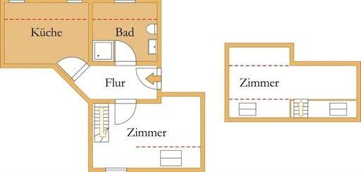 Maisonettenwohnung Aken (Elbe) - 2 Zimmer, 40 m&sup2;, 257&euro; | Angebot:26346391
