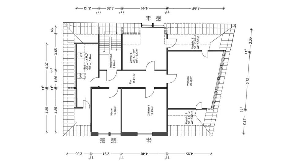 Dachgeschoßwohnung Hude (Oldenburg) - 3 Zimmer, 98 m&sup2;, 900&euro; | Angebot:26433484