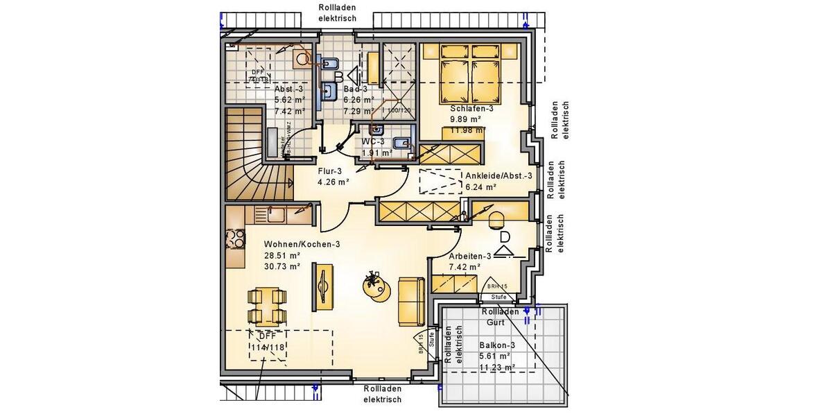 Dachgeschoßwohnung Bad Zwischenahn - 3 Zimmer, 79 m&sup2;, 1.090&euro; | Angebot:25054840