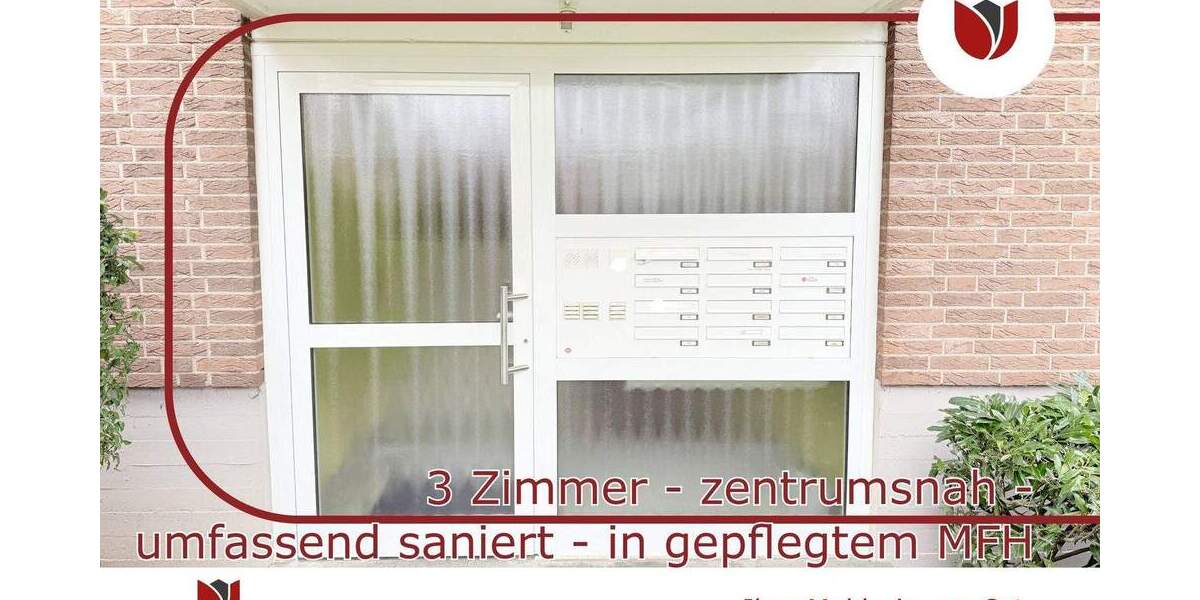 Umfassend sanierte Seltenheit: zentrumsnah, 1. OG, gepflegte Einheit 3 zimmer