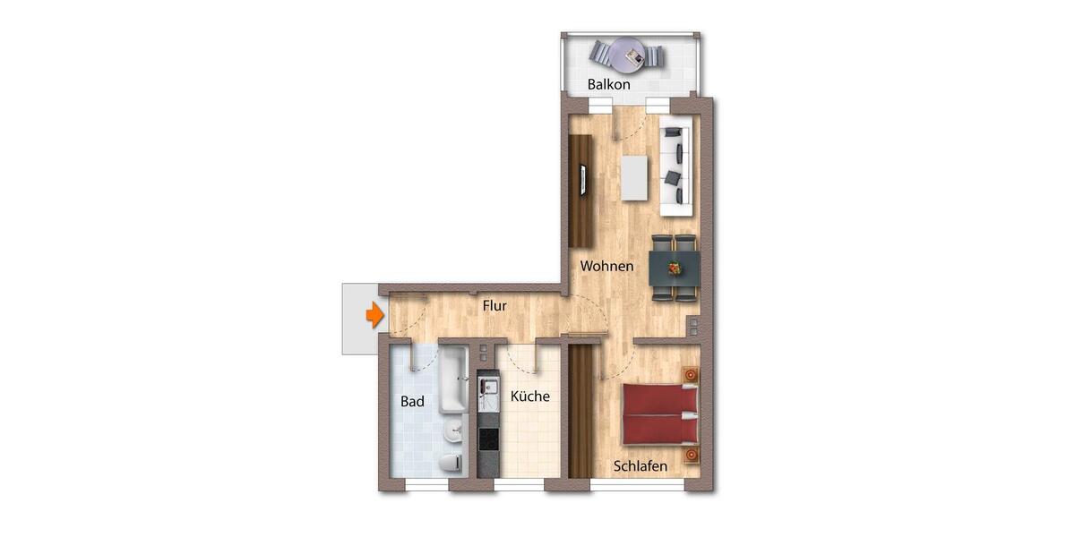 Etagenwohnung Zeulenroda-Triebes Triebes - 2 Zimmer, 55 m&sup2;, 350&euro; | Angebot:26442699