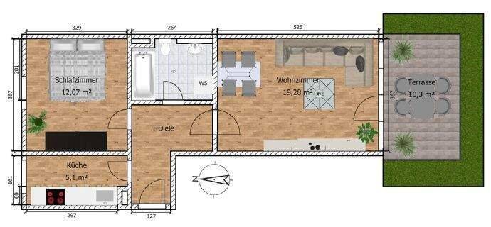 Etagenwohnung Waldheim Schönberg - 2 Zimmer, 50 m&sup2;, 300&euro; | Angebot:26805687