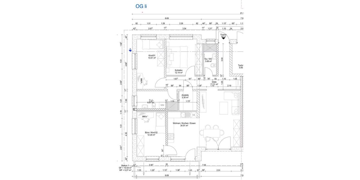 Etagenwohnung Plau am See - 4 Zimmer, 95 m&sup2;, 1.050&euro; | Angebot:25163276