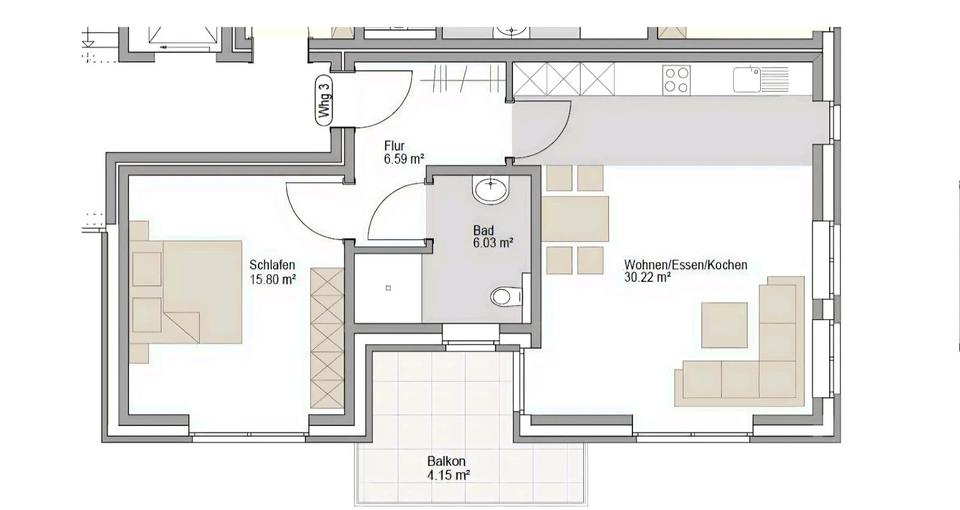 Erdgeschoßwohnung Wadersloh - 2 Zimmer, 62 m&sup2;, 660&euro; | Angebot:24890841