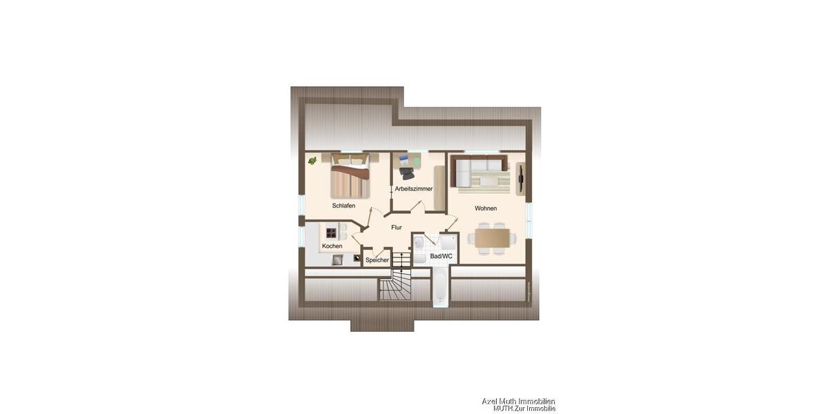Dachgeschoßwohnung Eppingen - 3 Zimmer, 88 m&sup2;, 950&euro; | Angebot:26489765