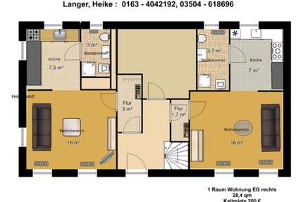 Wohnung Rabenau - 1 Zimmer, 28 m&sup2;, 200&euro; | Angebot:24308459