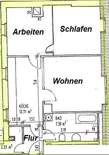 Dachgeschoßwohnung Chemnitz Bernsdorf - 3 Zimmer, 64 m&sup2;, 283&euro; | Angebot:26038020