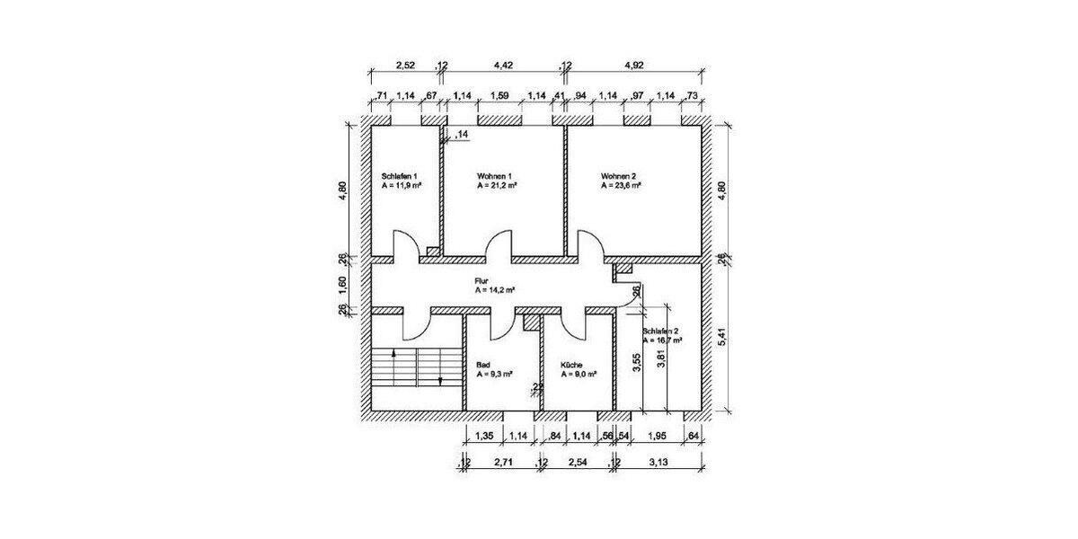 Etagenwohnung Roßwein - 4 Zimmer, 105 m&sup2;, 500&euro; | Angebot:25900019