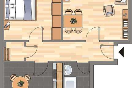 Wohnung Herne Börnig - 2 Zimmer, 58 m&sup2;, 419&euro; | Angebot:26827385