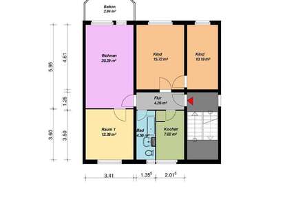 Wohnung Neubrandenburg Reitbahnviertel - 4 Zimmer, 76 m&sup2;, 650&euro; | Angebot:25570748