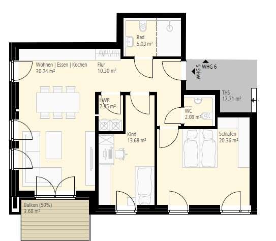 Etagenwohnung Ahaus - 3 Zimmer, 88 m&sup2;, 1.015&euro; | Angebot:27244898