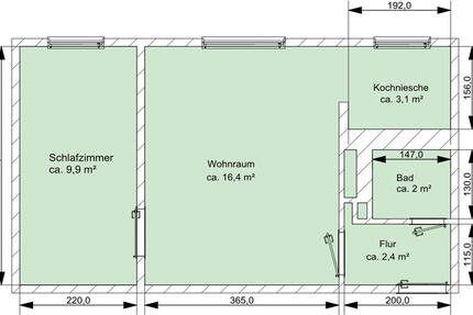 Ideale Single-Wohnung zimmer