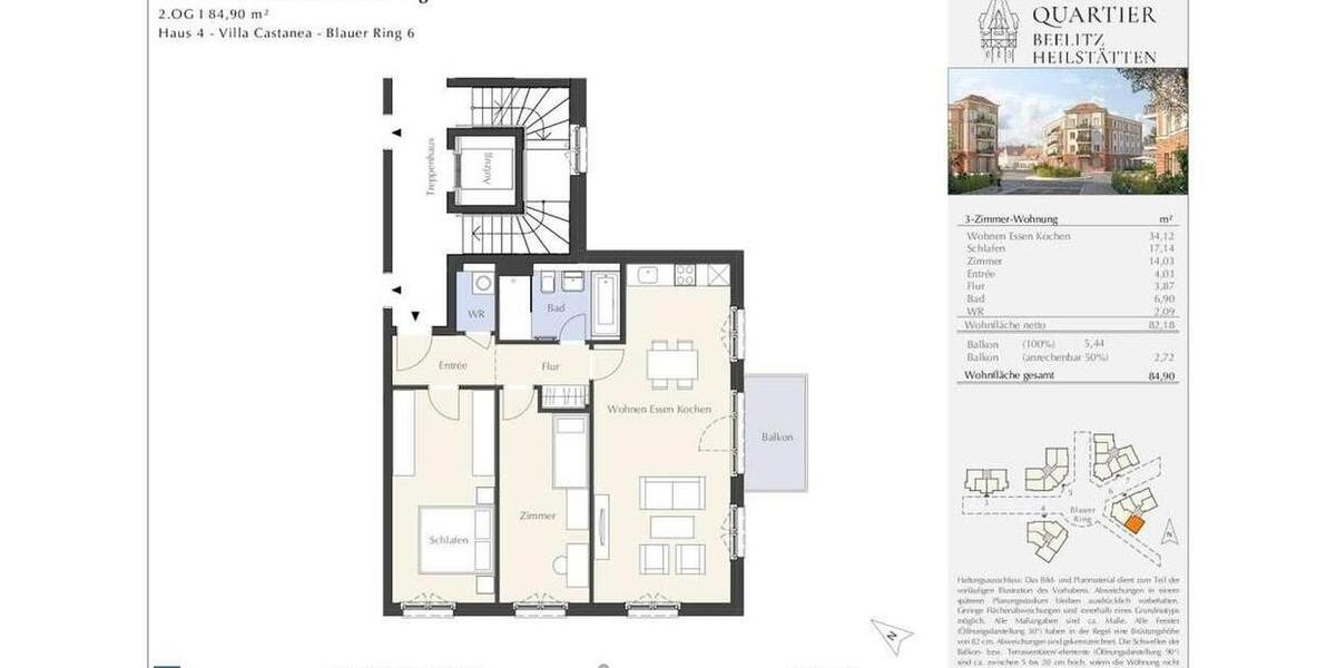 Etagenwohnung Beelitz - 3 Zimmer, 85 m&sup2;, 1.330&euro; | Angebot:25433125