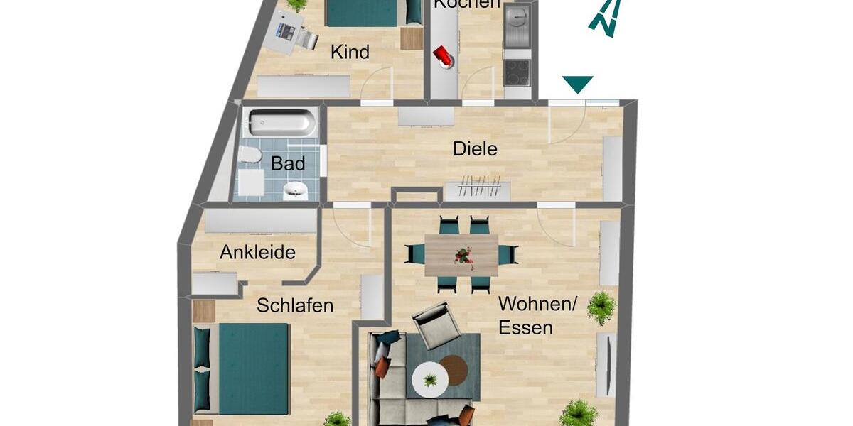Etagenwohnung Pößneck - 3 Zimmer, 76 m&sup2;, 500&euro; | Angebot:26249698
