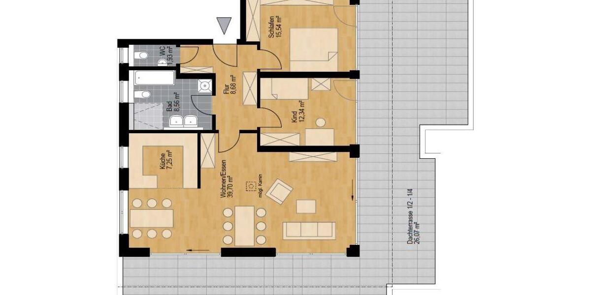 Wohnen auf Zeit Kolbermoor - 3 Zimmer, 120 m&sup2;, 2.500&euro; | Angebot:25722302