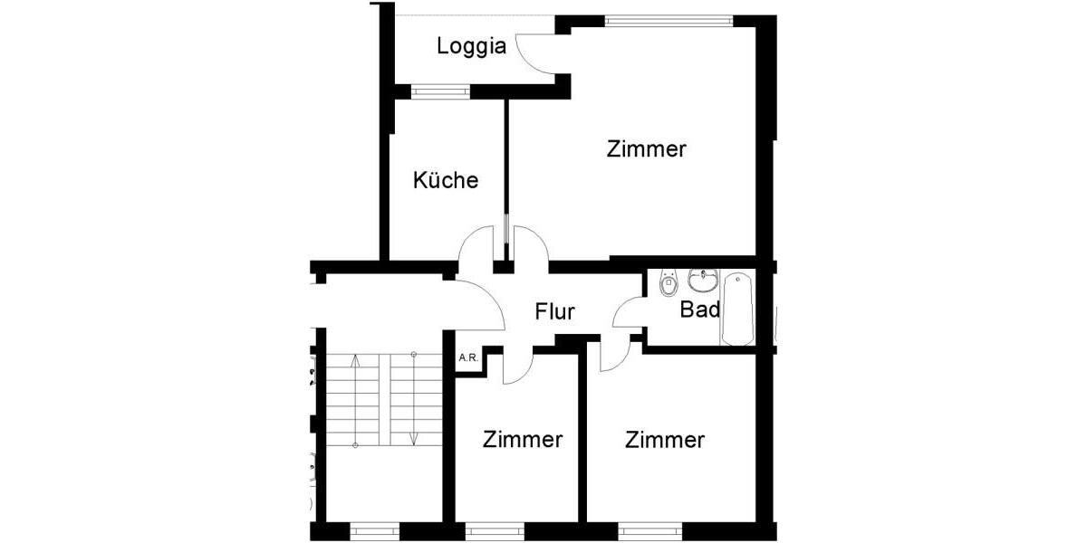 Etagenwohnung Hannover Herrenhausen-Stöcken - 3 Zimmer, 60 m&sup2;, 678&euro; | Angebot:26028487